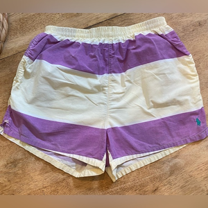 Vintage Polo by Ralph Lauren Boy’s M Purple/Yellow Wide Striped Swim‎ Trunks